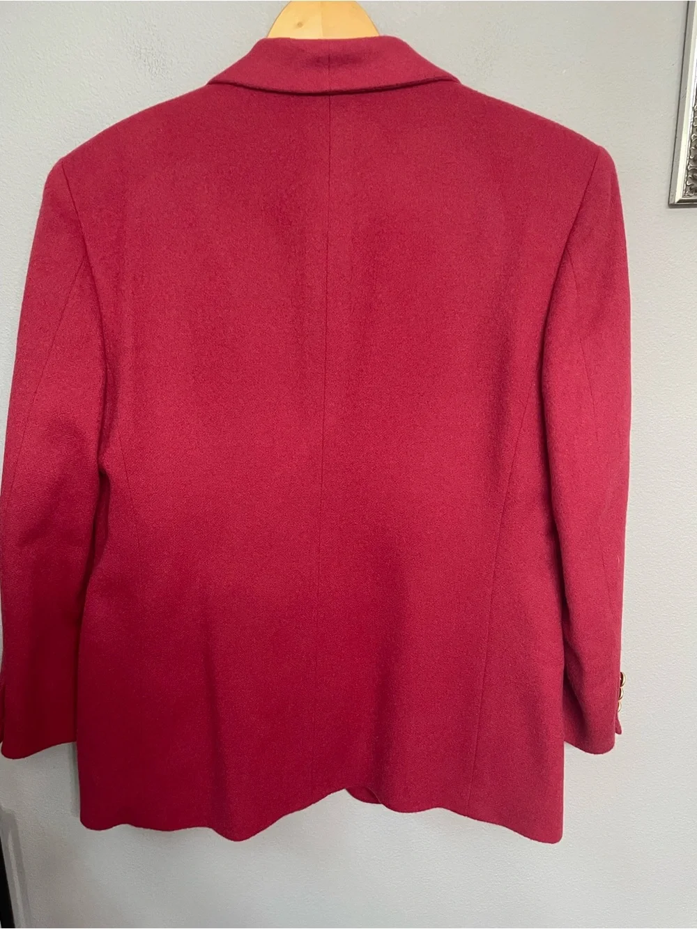 VTG Norm Thompson Loro Piana Camel Hair Burgundy Shawl Collar Blazer